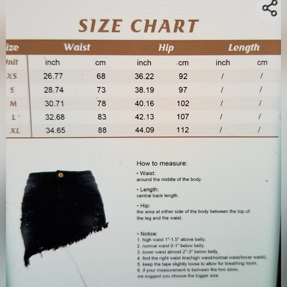 NwT 5 pocket stretch fit irregular frayed hem distressed  Mini denim Jean skirt - Picture 8 of 9